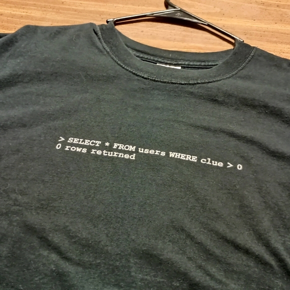 PROGRAMMER HUMOR T-SHIRT - 2XL // Funny SQL Code Coder tee shirt Programming - Picture 3 of 7